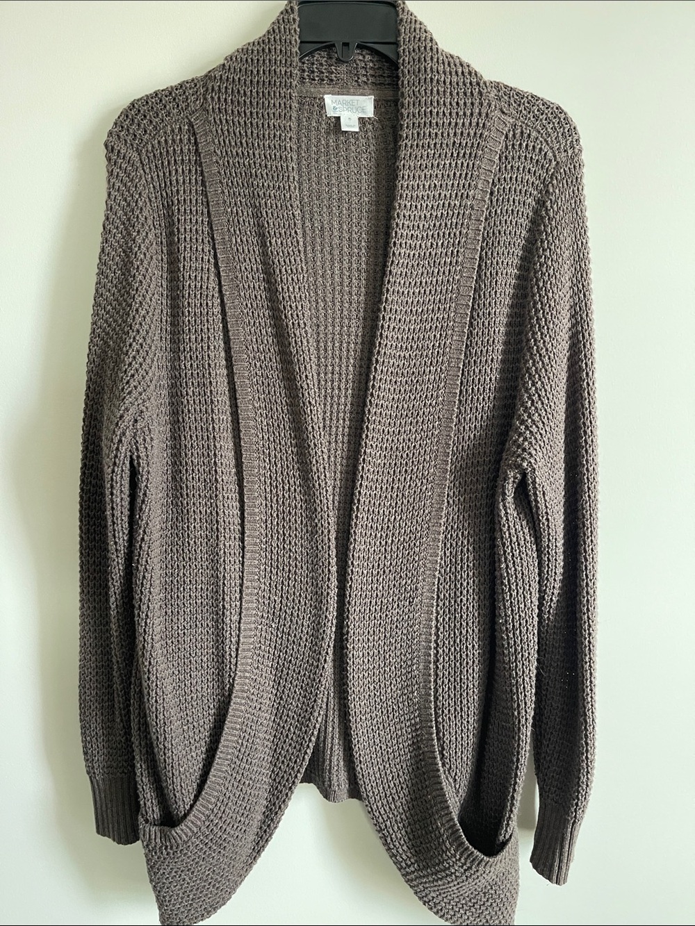 Market & Spruce Open-Front Cardigan - Brown, Size XL